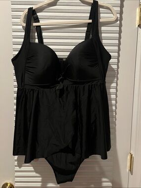 Torrid Black Women's Tankini Swimdress with Built-In Bra